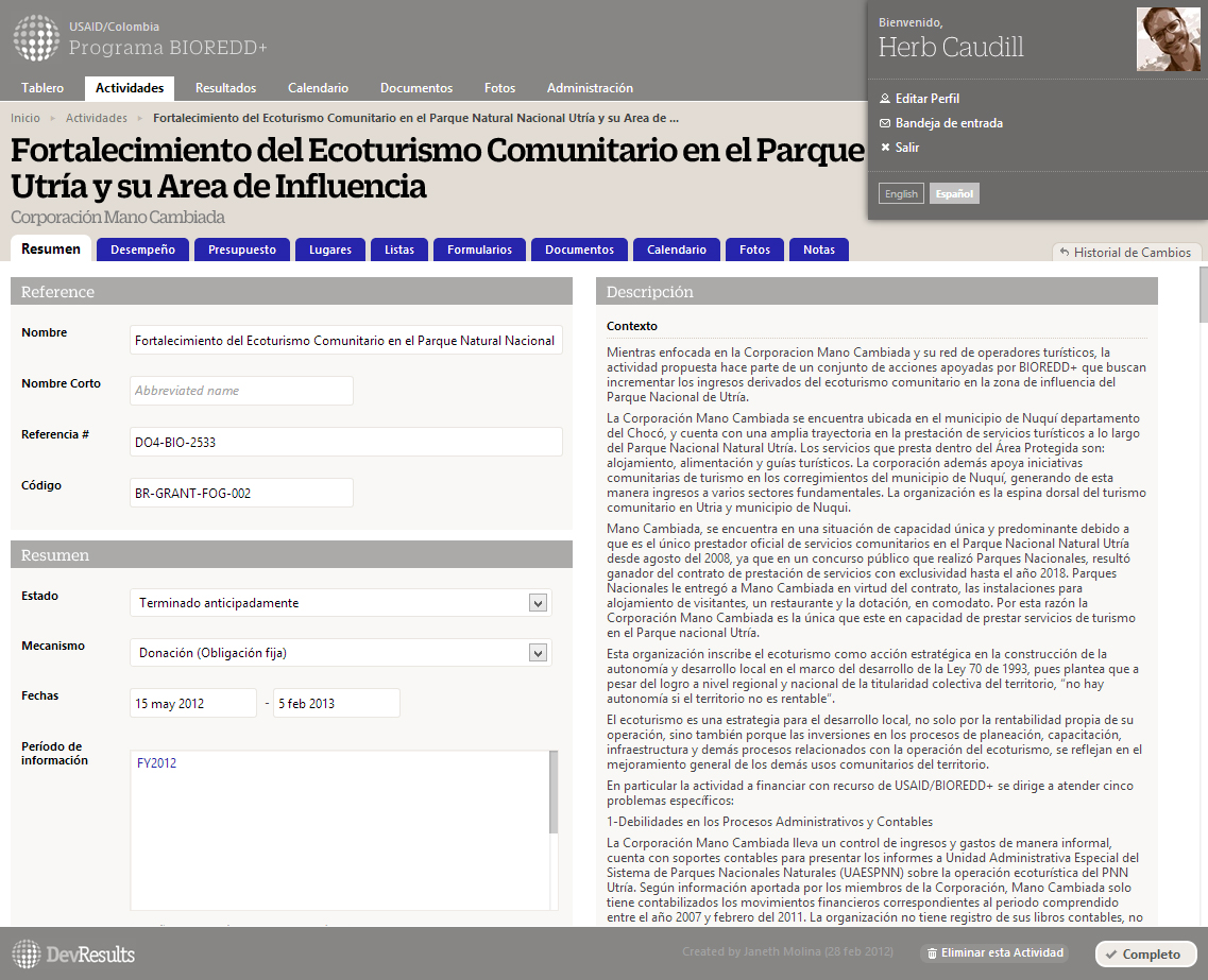 DevResults is the best web-based M&E tool for global development projects